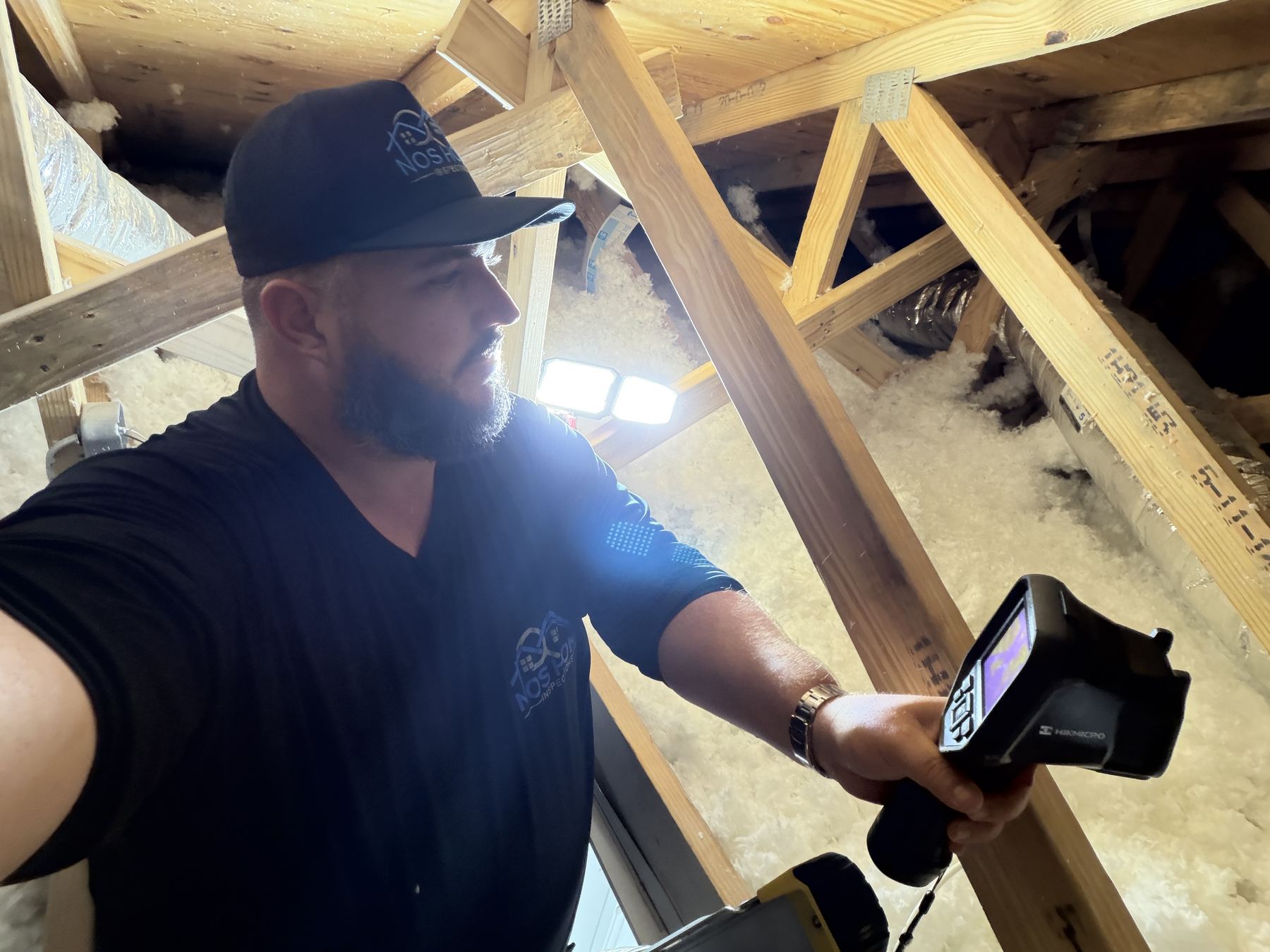 Thermal imaging inspection in an attic